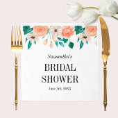 Elegant Peach Vrijgezellenfeest Specialized Floral Servet