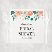 Elegant Peach Vrijgezellenfeest Specialized Floral Servet