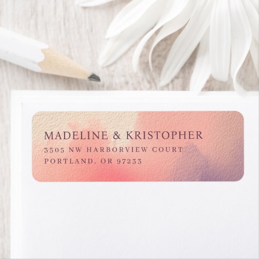 Elegant Peach Watercolor Etiket (Insitu)