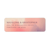 Elegant Peach Watercolor Etiket (Voorkant)