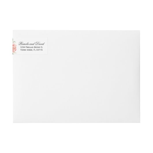 Elegant Peach Waterverf Floral Wedding (Voorkant)