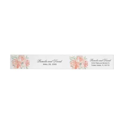 Elegant Peach Waterverf Floral Wedding (Individueel)