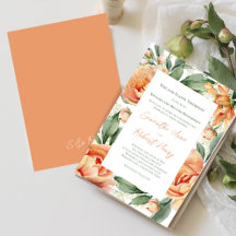Elegant Peach Waterverf Floral Wedding