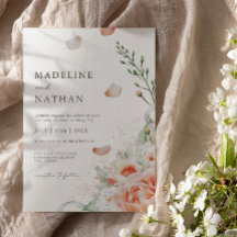 Elegant Peach Waterverf Floral Wedding