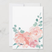 Elegant Peach Waterverf Floral Wedding Kaart (Achterkant)