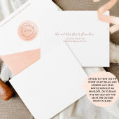 Elegant Peach Waterverf Monogram Weddenschap Alle All In One Uitnodiging