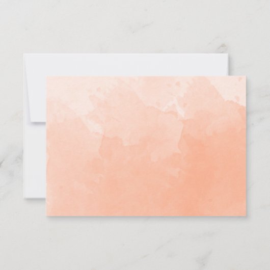 Elegant Peach Waterverf Wedding Monogram RSVP Kaartje (Achterkant)