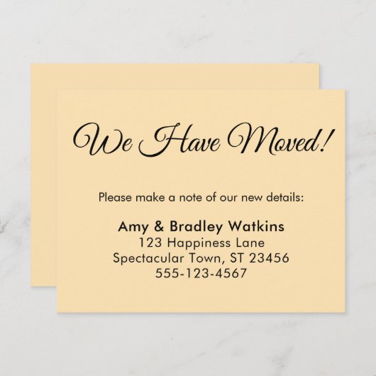 Elegant, Peach We hebben een adreswijziging verpla Informatiekaartje (Voorkant / Achterkant)