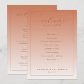 Elegant Peach Wedding Ceremony Program Programmakaart (Voorkant / Achterkant)