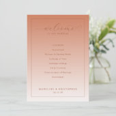 Elegant Peach Wedding Ceremony Program Programmakaart (Staand voorkant)