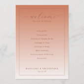 Elegant Peach Wedding Ceremony Program Programmakaart (Voorkant)