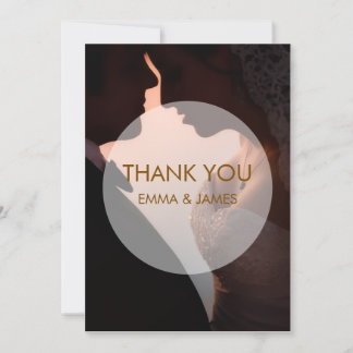 Elegant Peach Wedding Thank You Flat Card Bedankkaart