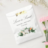 Elegant Peach White Waterverf Floral Fall Wedding Bedankzakje (Gezegeld)
