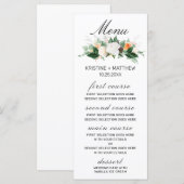 Elegant Peach White Waterverf Floral Fall Wedding Menu (Voorkant / Achterkant)