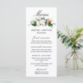 Elegant Peach White Waterverf Floral Fall Wedding Menu (Staand voorkant)