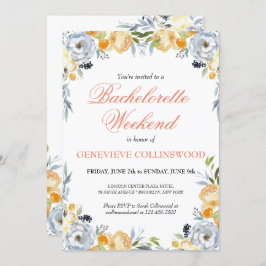 Elegant PeachFloral Bachelorette Weekend Kaart