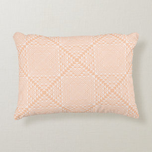Elegant Peachy Sinaasappel Lichtroze Geometrisch P Accent Kussen