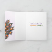 Elegant Peacock Afstuderen Folded Wenskaart Kaart (Binnen)