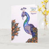Elegant Peacock Afstuderen Folded Wenskaart Kaart (Gele Bloem)
