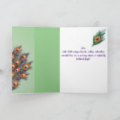 Elegant Peacock Afstuderen Folded Wenskaart Kaart (Binnen)