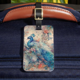 Elegant Peacock Bagagelabel