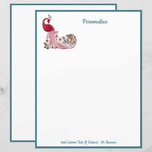 Elegant Peacock Bird Personaliseren (Voorkant / Achterkant)