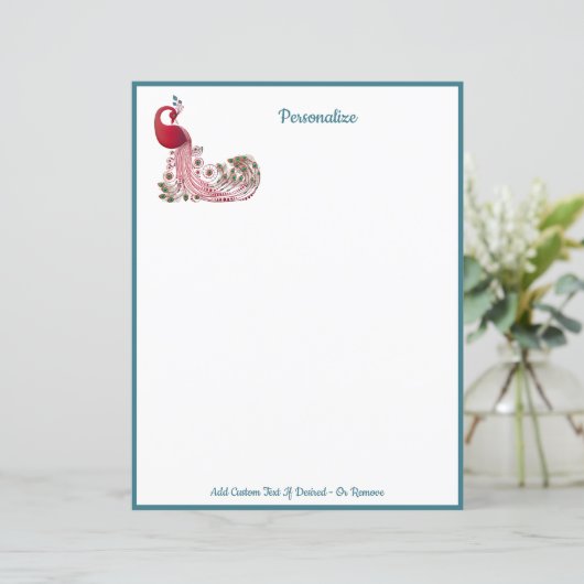 Elegant Peacock Bird Personaliseren (Staand voorkant)