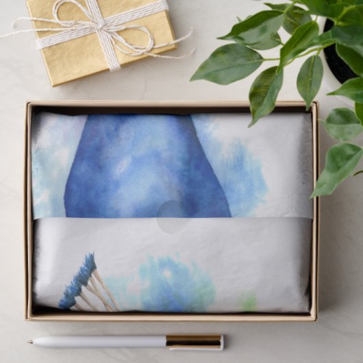 Elegant Peacock Bird Waterverf Painting Tissuepapier (Geschenk)