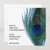 Elegant Peacock Birthday Kaart (Voorkant / Achterkant)