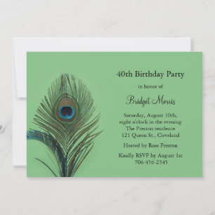 Elegant Peacock Birthday Uitnodiging