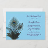 Elegant Peacock Birthday Uitnodiging (Voorkant)