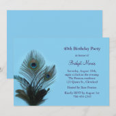 Elegant Peacock Birthday Uitnodiging (Voorkant / Achterkant)