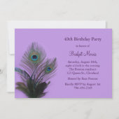 Elegant Peacock Birthday Uitnodiging (Voorkant)