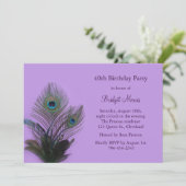 Elegant Peacock Birthday Uitnodiging (Staand voorkant)