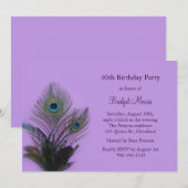 Elegant Peacock Birthday Uitnodiging (Voorkant / Achterkant)