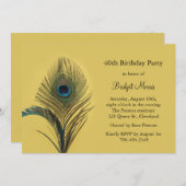 Elegant Peacock Birthday Uitnodiging (Voorkant / Achterkant)