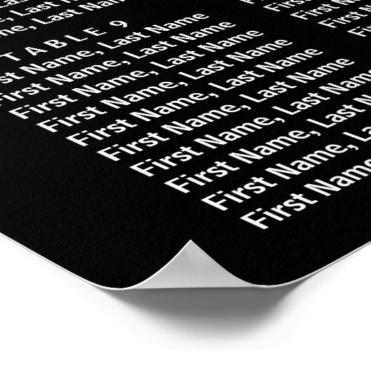 ELEGANT PEACOCK Black Pink Pink Wedding Seating Ch Poster (Hoek)