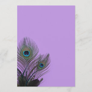 Elegant Peacock Blank Invitation (paars) Kaart