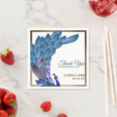 Elegant Peacock Blue & Gold Foil - Aangepast Servet (Insitu)