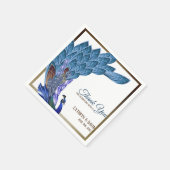 Elegant Peacock Blue & Gold Foil - Aangepast Servet (Hoek)