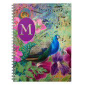 Elegant Peacock Blue Green Monogram Notitieboek (Voorkant)