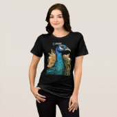 Elegant Peacock Close-Up – Women’s Artistic Tee Tri-Blend Shirt (Voorkant volledig)