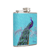 Elegant Peacock Custom Flask Heupfles (Rechts)