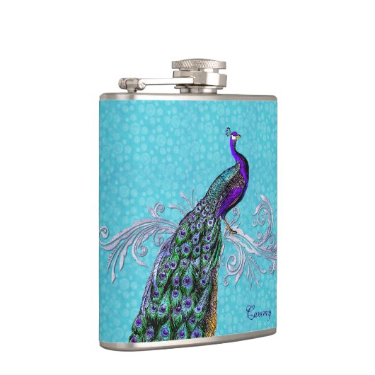 Elegant Peacock Custom Flask Heupfles (Rechts)