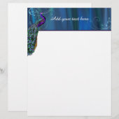 Elegant Peacock Custom Letterhead Stationery (Voorkant / Achterkant)