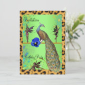 Elegant Peacock en Fairies Kaart (Staand voorkant)