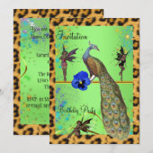 Elegant Peacock en Fairies Kaart (Voorkant / Achterkant)