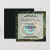 Elegant Peacock Feather Bridal Shower Invitations Kaart (Voorkant / Achterkant)