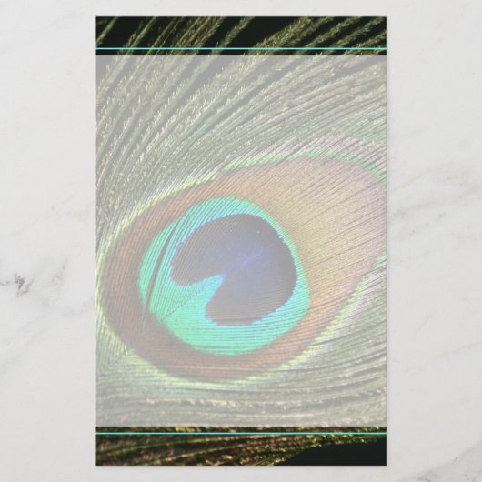Elegant Peacock Feather Briefpapier (Voorkant)