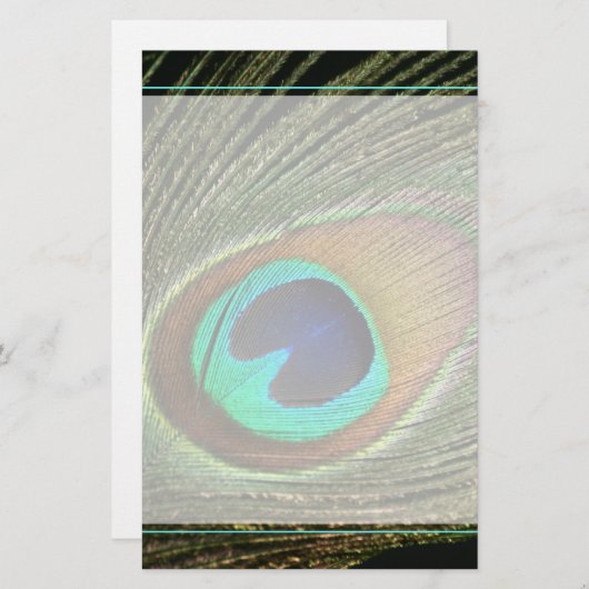 Elegant Peacock Feather Briefpapier (Voorkant / Achterkant)